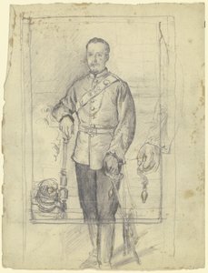 Portret van een man in uniform door Otto Scholderer