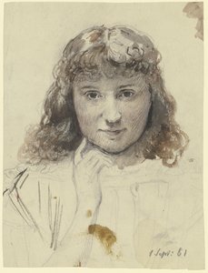 Portret van een meisje door Otto Scholderer
