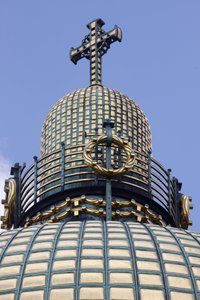 Am Steinhof (De kerk van St Leopold) - kerkkoepel, Wenen, Oostenrijk