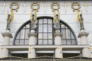 Am Steinhof kerk (kerk Leopold) ontworpen door Otto Wagner, Wenen, Oostenrijk door Otto Wagner