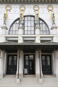 Am Steinhof kerk (kerk Leopld) ontworpen door Otto Wagner, Wenen, Oostenrijk (foto) door Otto Wagner