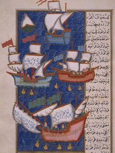Vissers met netten door Ottoman School