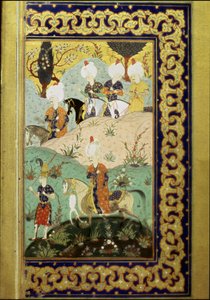 Ottomaanse Rijk: voorstelling van Sultan Selim I genaamd de Verschrikkelijke (1470-1520) te paard. Miniatuur uit de Divan (gedichtencollectie) geschreven door Sultan Selim I. (Ms. FY1330, fol. 27) 16e eeuw. Istanbul, Universiteitsbibliotheek