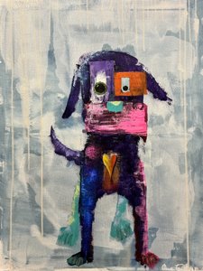 Kleurrijke abstracte hond door Owe Emfestav