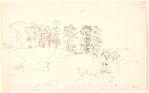 Landschap met bomen door P.C. Skovgaard
