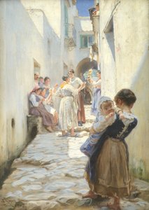 Een straat in Torello, Italië