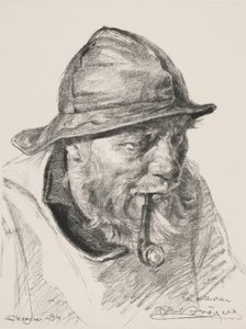 Hoofd van een visser uit Skagen door Peder Severin Krøyer