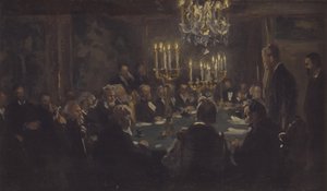 Compositieschets voor "Een bijeenkomst in de Academie van Wetenschappen" in de Academie van Wetenschappen