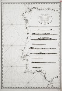 Kaart van de kusten van Spanje en Portugal, van Kaap Pinas tot de Straat van Gibraltar, geconstrueerd en zorgvuldig getekend op basis van de meest recente waarnemingen door de officieren van de Franse en Spaanse marines door P. Steel