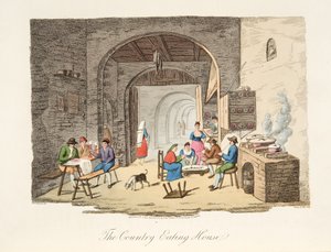 Het landelijke eetgelegenheid, uit Italiaanse Scenery, die de gewoonten, gebruiken en amusements van de verschillende staten van Italië vertegenwoordigt, pub. 1806 door P. van (after) Lerberghi