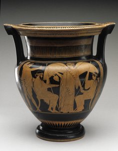Roodfiguren Kolom Krater met scène van Zeus en Hera, 480-460 v.Chr.