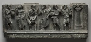 Bacchanaal reliëf, Pakistan, Gandhara, Buner gebied, vroege Kushan Periode (AD 1-320)