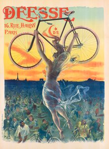 Franse Art Nouveau Poster voor Deesse Fietsen, ca. 1898 (lithografie)