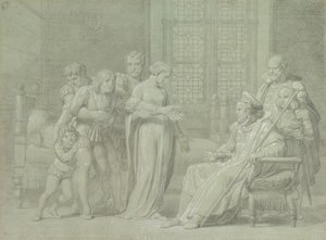 Koning Karel VIII van Frankrijk met de stervende Gian Galeazzo Sforza in Pavia, 1775-1860 door Palagi Filippo Pelagio