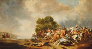 Een cavaleriegevecht