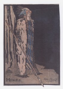 Ellen Terry als Hiordis in Ibsens De Vikingen door Pamela Colman Smith