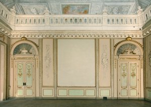 Zicht op de Tapijtkamer, Villa Reale, Monza, Lombardije, Italië