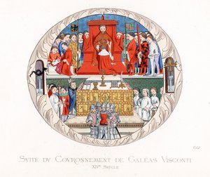 De kroning van Jean Galeas Visconti (Gian Galeazzo Visconti)