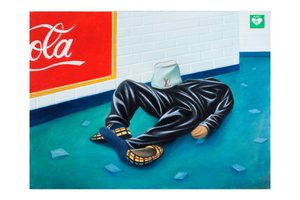 Mythologica n°5: Zeus, 2025 (olieverf op houtpaneel) door Paolo Perfranceschi