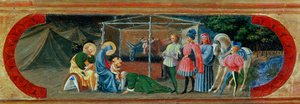 Aanbidding der Wijzen. Schilderij door Paolo di Dono, genaamd Paolo Uccello (1397-1475) door Paolo Uccello
