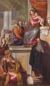 De Heilige Familie met St. Johannes de Doper, St. Antonius Abt en St. Catharina, 1551 door Paolo Veronese