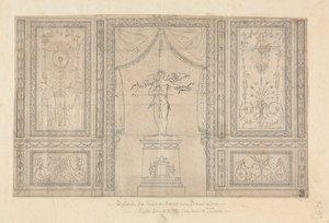 Standbeeld van Cupido in een Muur Niche