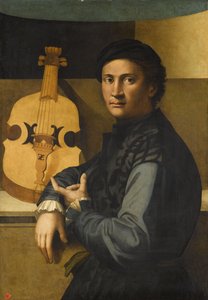 Portret van een altviolist door Paolo Zacchia the Elder
