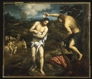 Doop van Christus door Paris Bordone