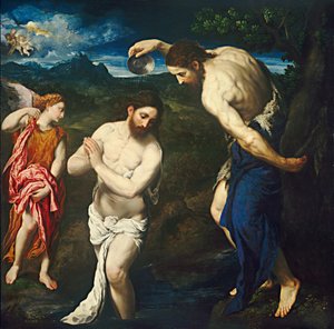 De Doop van Christus, c. 1535-1540 door Paris Bordone