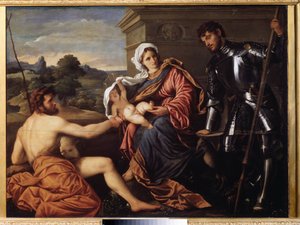 Maagd en kind, Sint Jan de Doper en Sint Joris