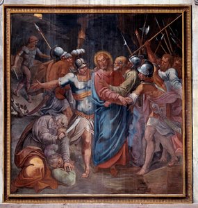 Leven van Christus: de kus van Judas en de gevangenneming van Christus (detail)