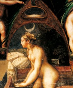 Diana en Actaeon, detail door Parmigianino