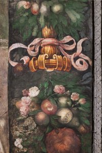 Decoratiedetail met bloemen en fruit, ca. 1523