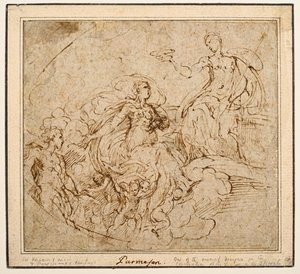 Studie van de kroning van de Maagd voor Santa Maria della Steccata, Parma