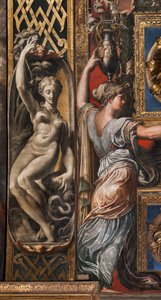 De drie wijze maagden en drie dwaze maagden (detail) door Parmigianino