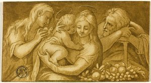 Heilige Familie met Maria Magdalena door Parmigianino