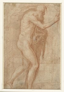 Man die zijn vinger waarschuwend opheft door Parmigianino