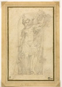 Minerva (of Bellona) in een niche door Parmigianino