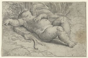 Slapende Cupido door Parmigianino