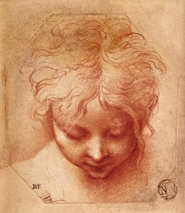 Studie van een Hoofd door Parmigianino