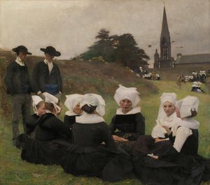 Les Bretonnes au Pardon door Pascal Adolphe Jean Dagnan Bouveret