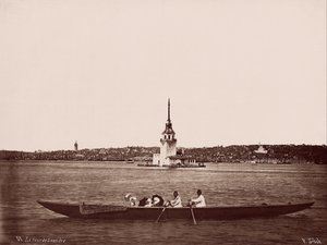 Kız Kulesi, Galata en Fındıklı Woongebieden door Pascal Sébah