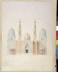 Architectuur: hoofdgevelproject van de moskee van Alexandrië, Egypte door Pascal Xavier (after) Coste