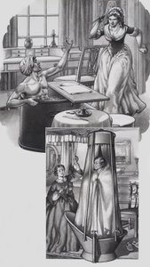 Jean Paul Marat (1743-93) en Disraeli (1804-81) (gouache op papier)
