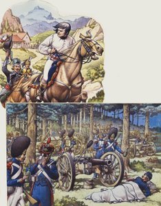 Napoleon en Napoleons keizerlijke garde (gouache op papier)