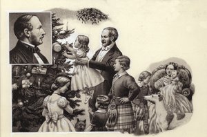 Prins Albert en de koninklijke kerstboom (gouache op papier)