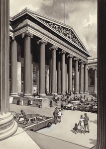 Het British Museum in de jaren 1960 (gouache op papier)