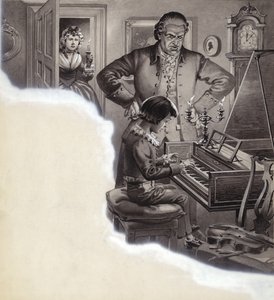 De jonge Ludwig van Beethoven (gouache op papier)