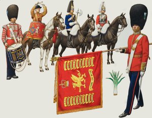 Regimenten van Wales (gouache op papier) door Pat (1907-95) Nicolle