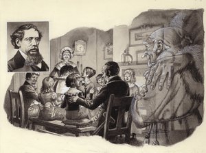 A Christmas Carol van Charles Dickens (gouache op papier)